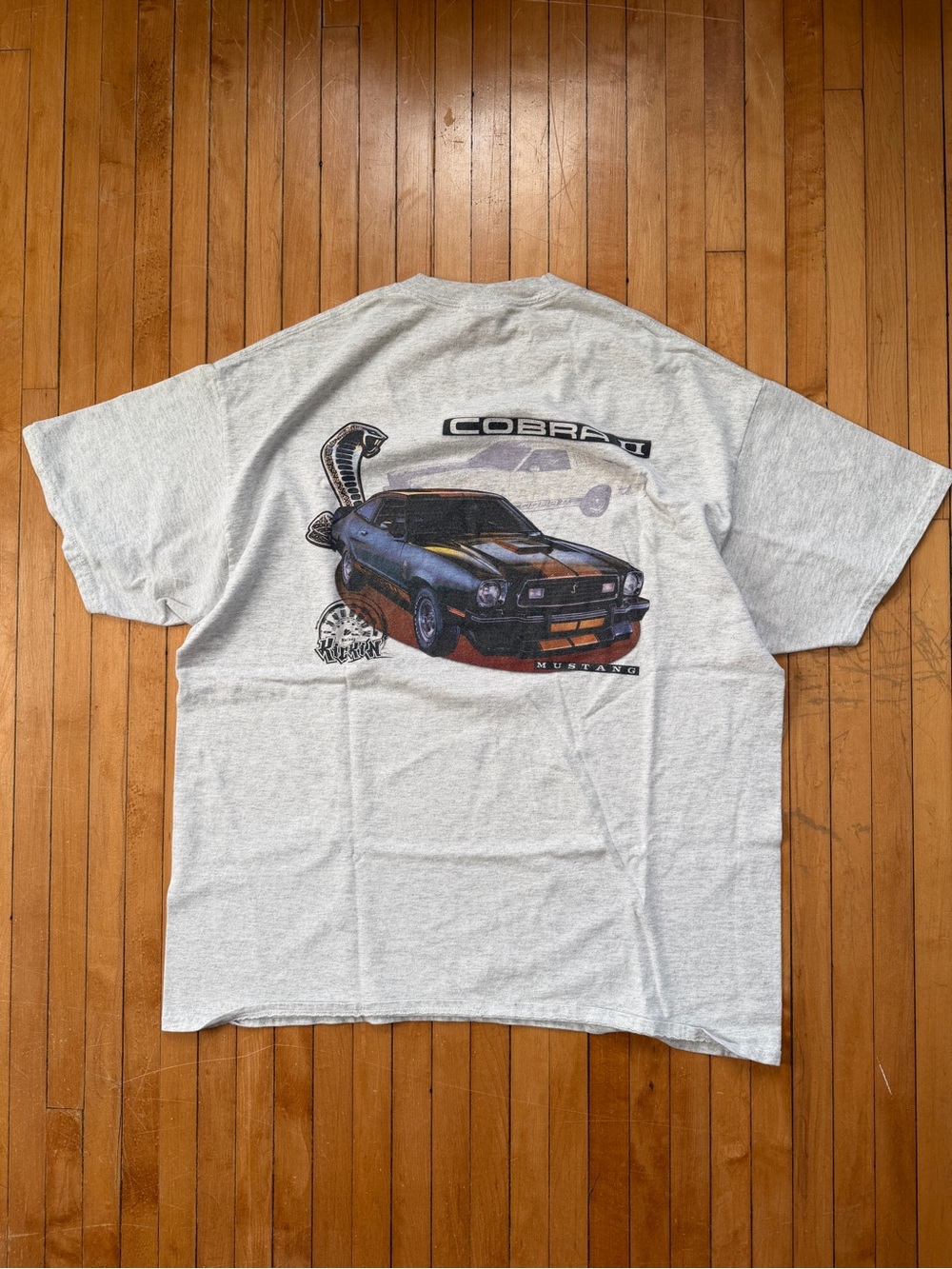 Vintage 90’s Ford Cobra Mustang II Graphic Tee Light Gray Unisex Sz. XL